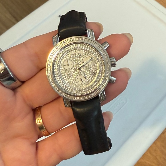 Stainless Steel Watch with Black Leather Strap - Picture 4 of 9